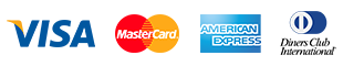 Aceitamos Cartões de Crédito Visa, Mastercard, American Express, Diners Club